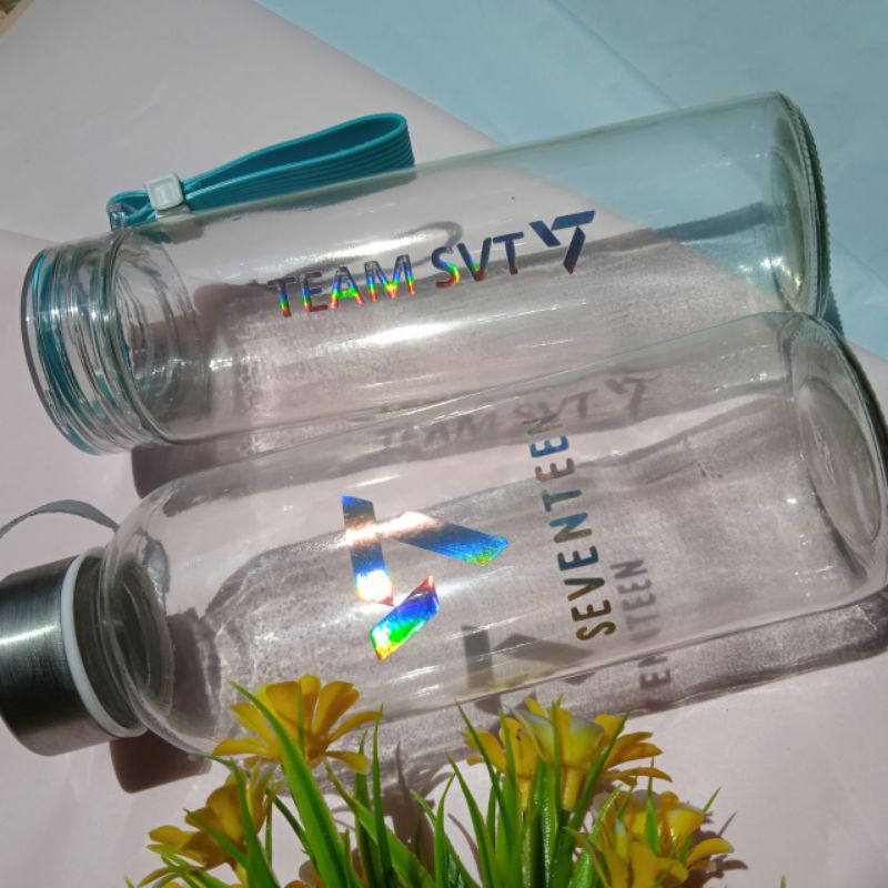 Chai Thủy Tinh Uống Nước 300ml Nhóm Nhạc SEVENTEEN Nhóm BTS NCT E Eunhypen EXO Etc.