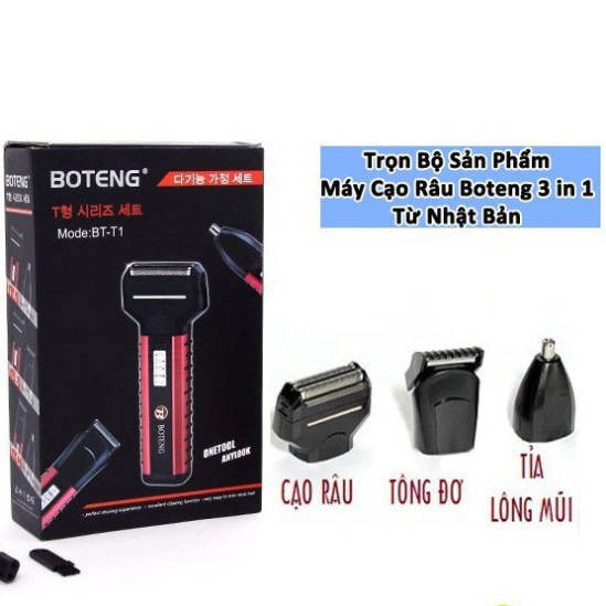 Máy Cạo Râu BONGTENG Sạc Điện 3 Đầu - Máy Cạo Râu Sạc Điện 3 trong 1 Boteng