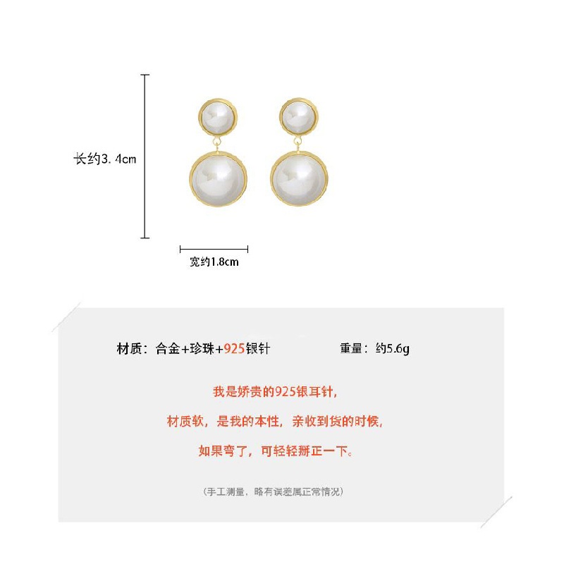 Khuyên tai đính ngọc trai thiết kế kiểu dáng thanh lịch dành cho nữ