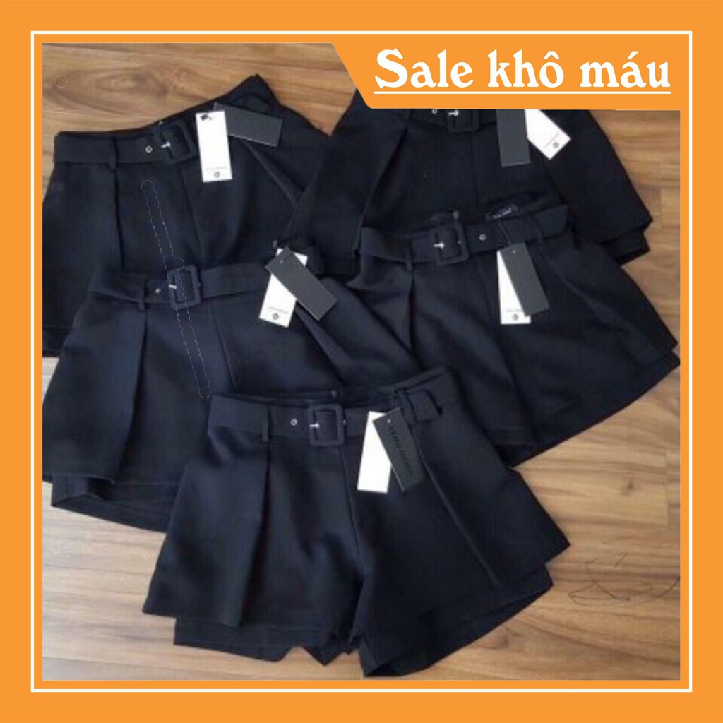 Quần giả váy kèm đai có lót trong