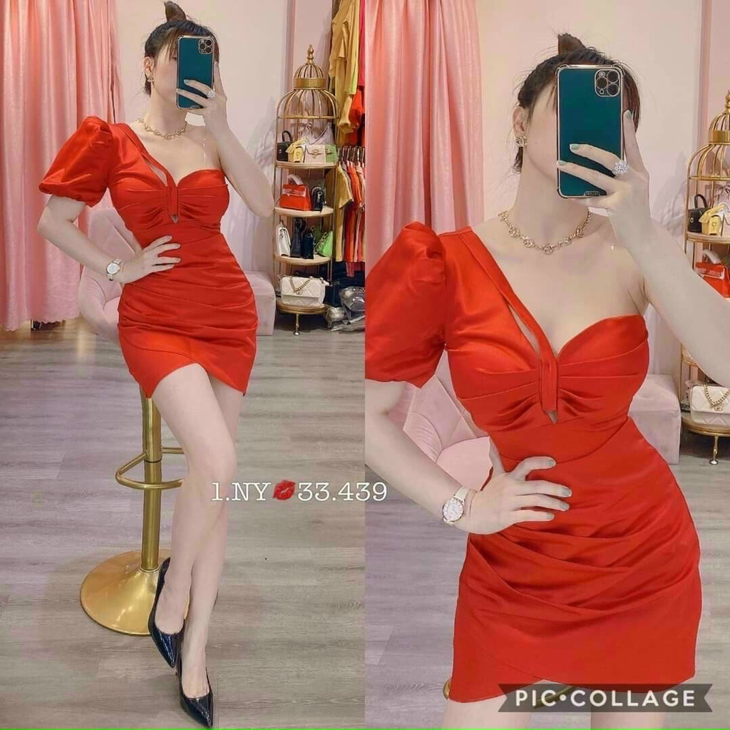 Váy đầm nữ body cúp ngực lệch vai (có mút) kiểu dáng trẻ trung sang chảnh
