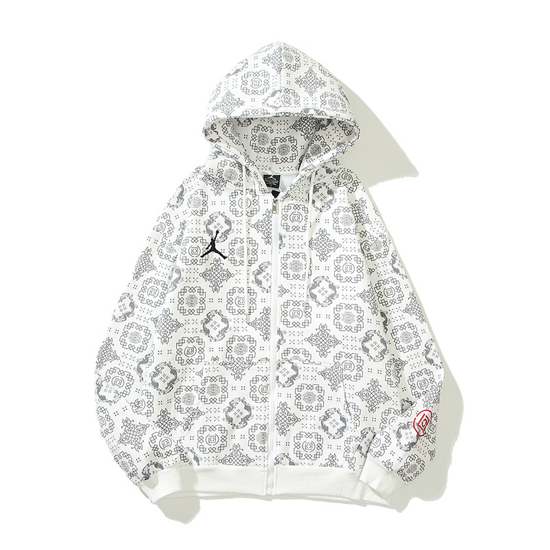 Áo khoác bóng chày Air Jordan tay dài có khóa kéo thời trang cho nam và nữ