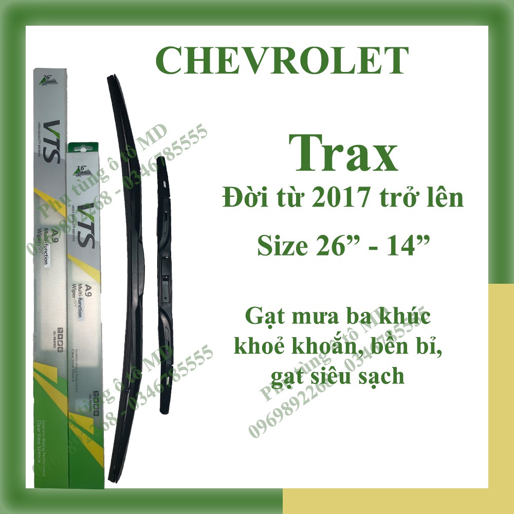 Bộ gạt mưa Chevrolet Trax các đời và gạt mưa các dòng xe khác của Chevrolet: Aveo,Captiva, Colorado,Cruze, Orlando,Spark