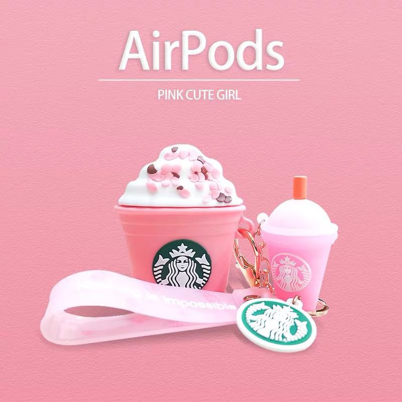Vỏ bảo vệ tai nghe i11,i12,Airpod 1,2/Pro Hình Starbucks Hồng - Ốp Đựng Tai Nghe bluetooth airpods