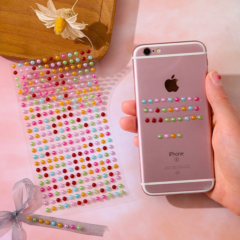 Miếng dán trang trí điện thoại đính đá ngọc trai ba chiều sáng tạo ackkw19.my11.10 | BigBuy360 - bigbuy360.vn