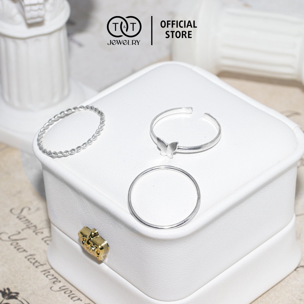 Nhẫn Bạc Nữ s925 T&amp;T Jewelry Trơn cao cấp NN015