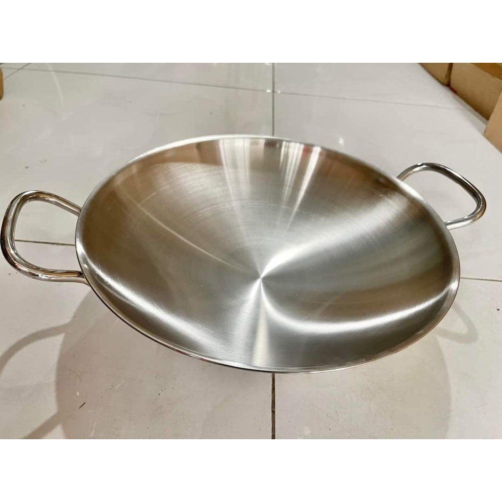 Chào Xào Inox 304 Thân Đúc Đáy Liền Fivestar Plus 36cm, HÀNG CHÍNH HÃNG FIVESTAR Bảo Hành 5 Năm