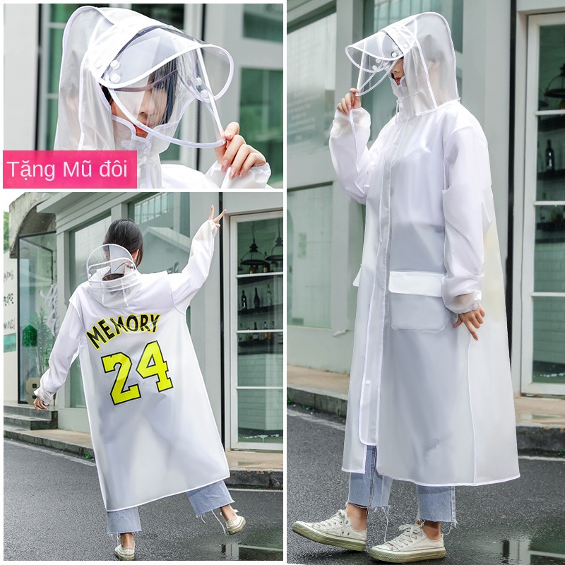 Áo Mưa Dáng Dài Dày Dặn Trong Suốt Đi Xe Đạp Điện Dành Cho Nam Nữ