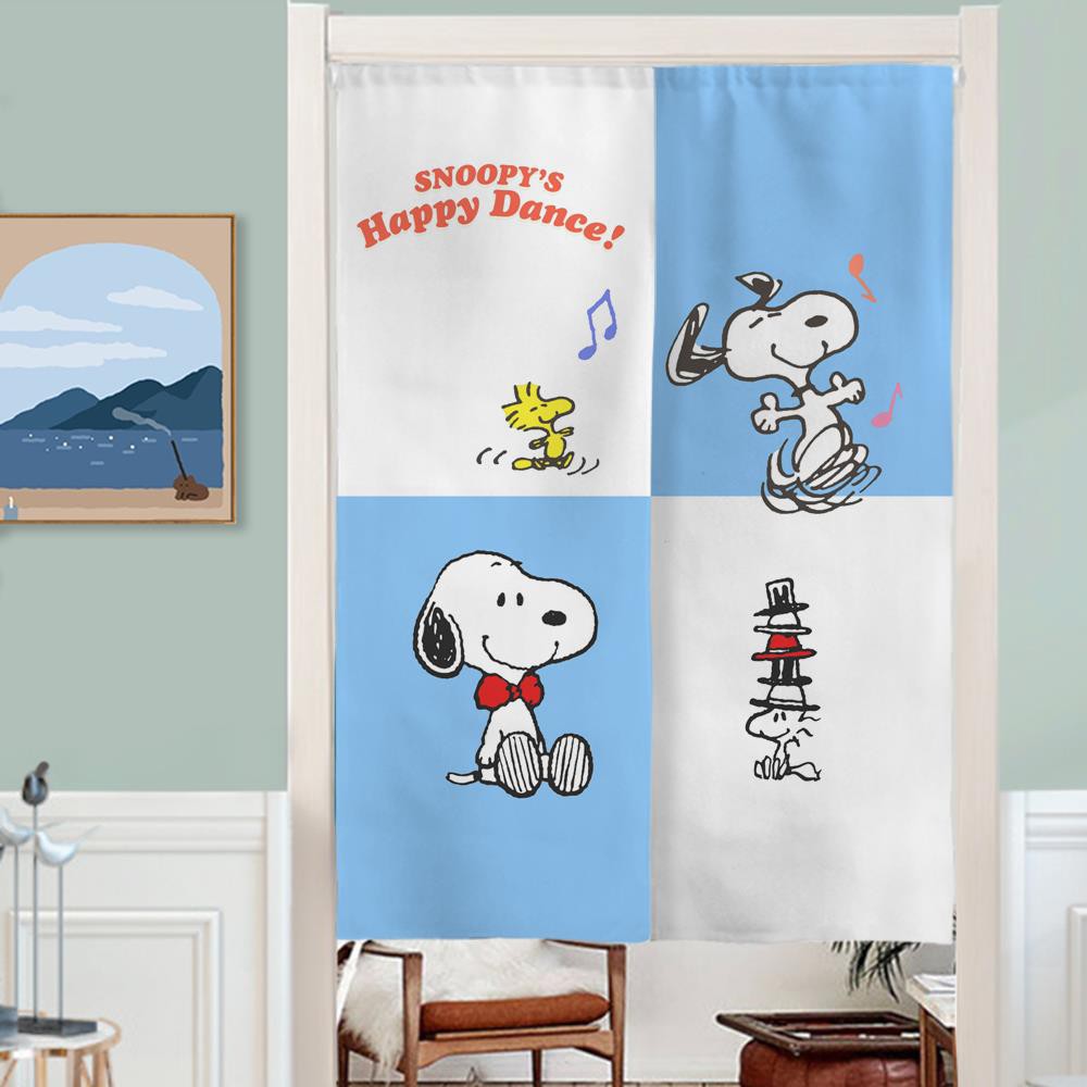 Rèm Cửa Họa Tiết Hoạt Hình Snoopy Charlie Brown Kiểu Nhật Bản