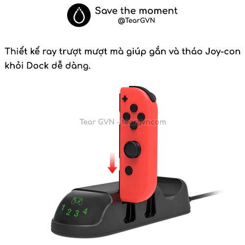 Dock sạc (DOBE) 4 Joy-con và Switch Pro Controller cho Nintendo Switch