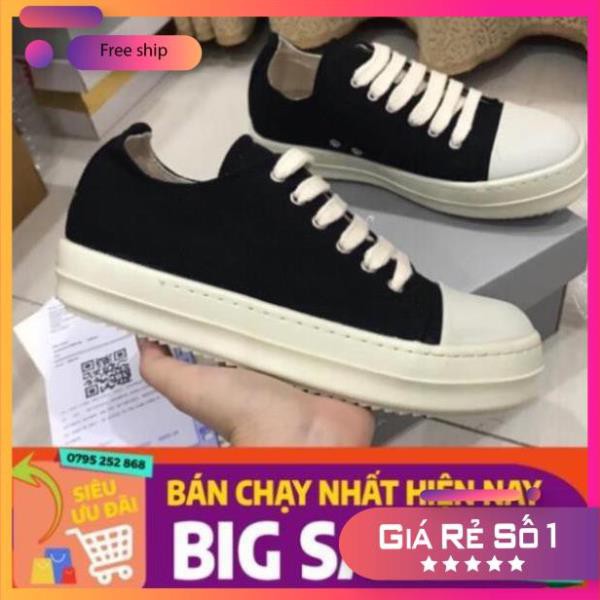 [ 💝 GIÁ SALE] Giày rick owen cổ thấp 🌟 R🔥E🔥P 1:1 VN đế thơm Full box + Bill