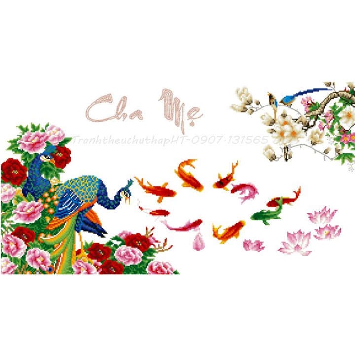 Tranh đính đá cha mẹ VS255 - tự đính