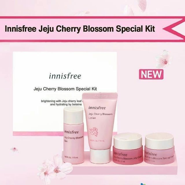 [Set 4 món MINI dùng thử] Trọn Bộ Dưỡng Trắng Hoa Anh Đào Innisfree Jeju Cherry Blossom Tone Up