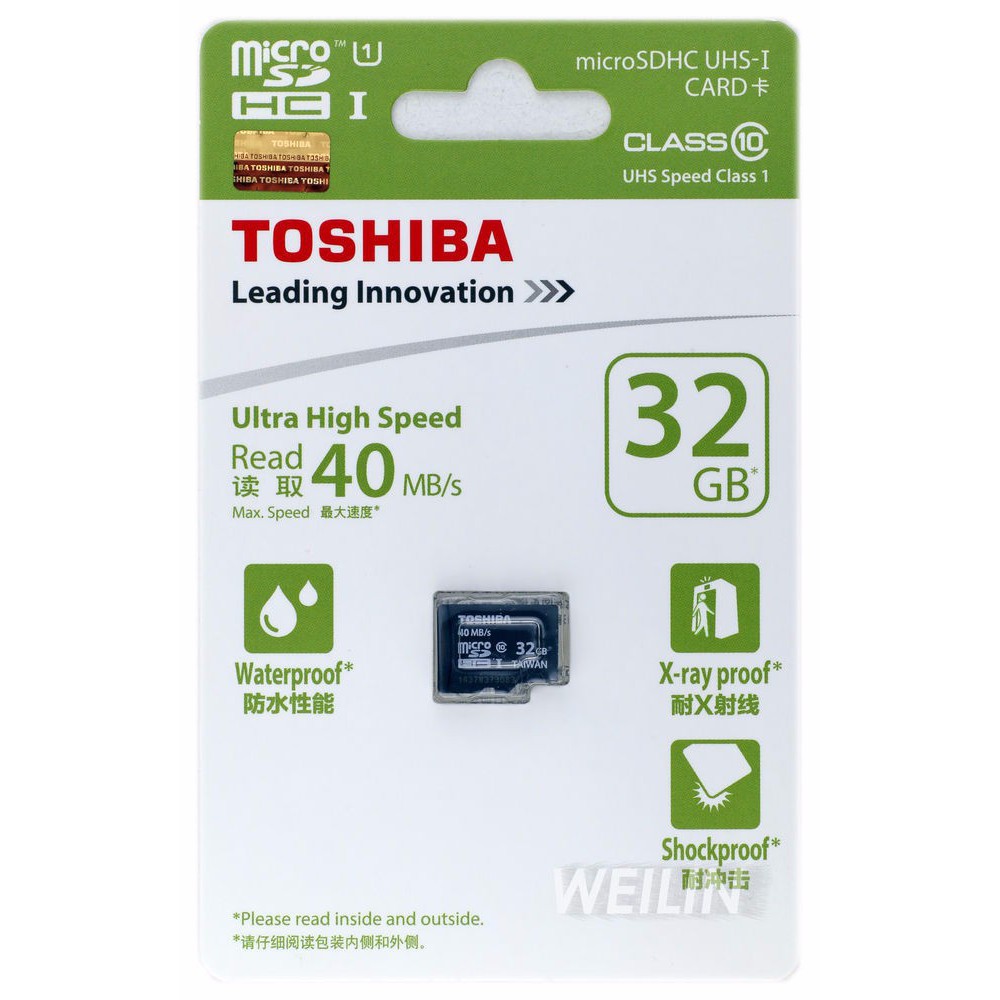 THẺ NHỚ 32G TOSHIBA CLASS 10 UHS-1 - BH 12 THÁNG 1 ĐỔI 1