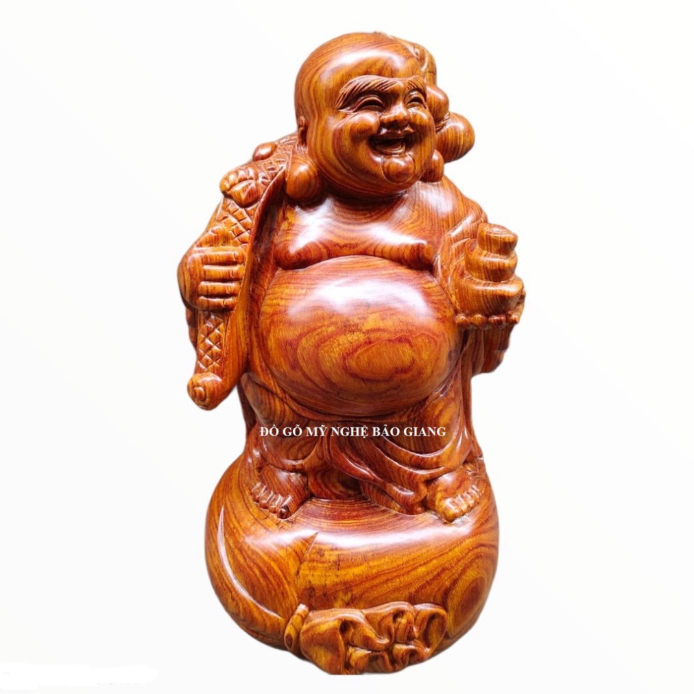 Tượng phật di lặc tài lộc gỗ hương cao 40 cm