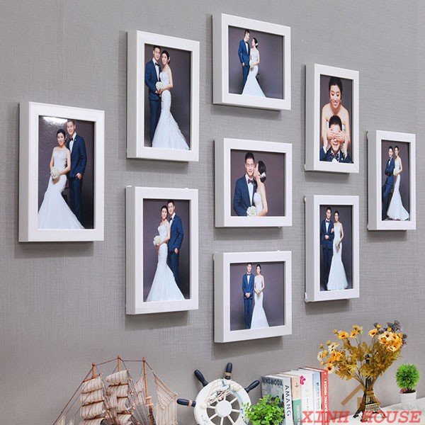 Bộ khung ảnh treo tường KA906m2 kích thước 13x18 treo tường - In ảnh theo yêu cầu