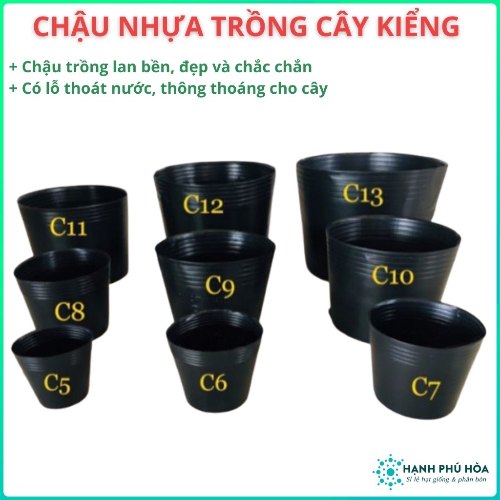 Bộ 10 Chậu Nhựa Dẻo Ươm Cây, Trồng Cây, Rau Màu, Hoa Lan, Hoa Hồng, Cây Cảnh, Đa Năng, Nhẹ, Chịu Nhiệt Tốt C5, C6, C7