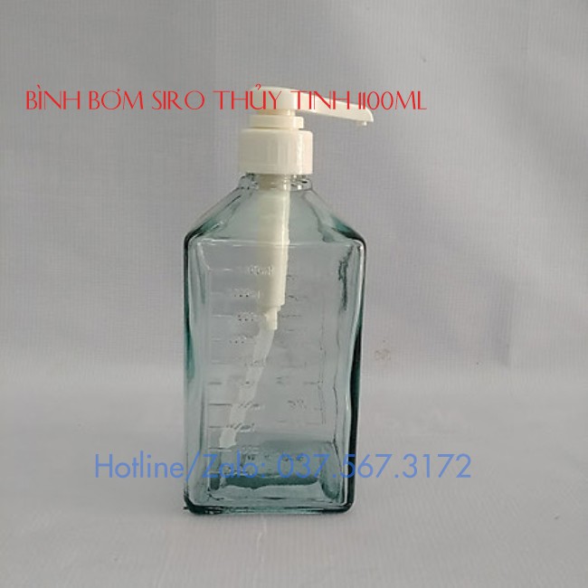 Bình bơm siro Thủy tinh, bình siro Nhựa có vòi định lượng 10ml - Có bán kèm thêm vòi Pb505