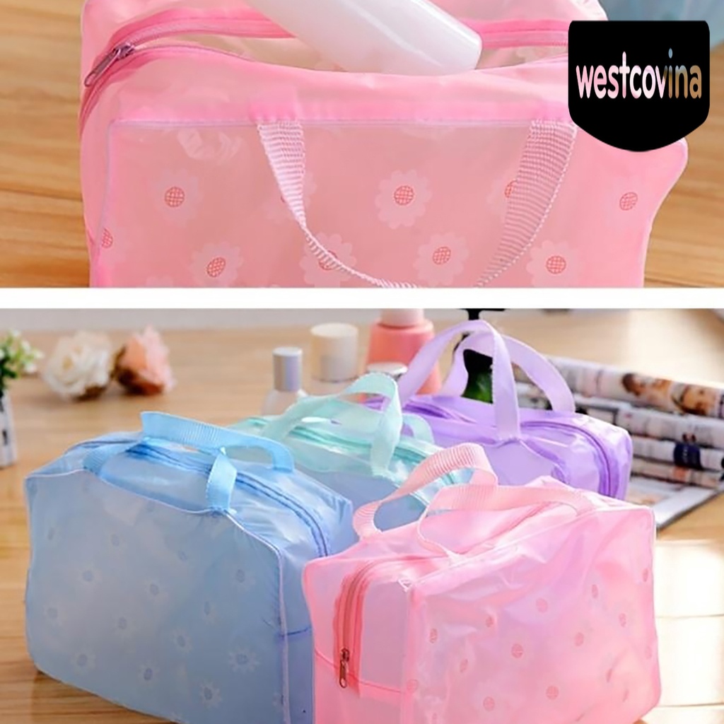 [Hot]☀ Túi Đựng Mỹ Phẩm Chống Thấm Nước Họa Tiết Hoa Xinh Xắn