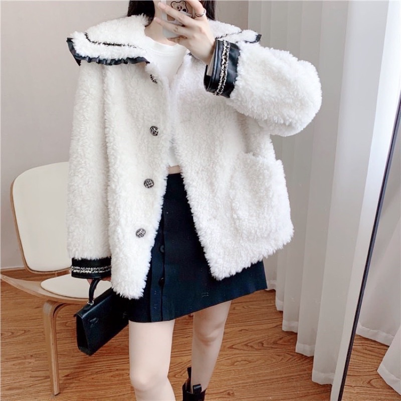 [CÓ ẢNH THẬT] Áo Lông Thuỷ Thủ Tay Phồng Ulzzang Chất Lông Dày Mịn | BigBuy360 - bigbuy360.vn