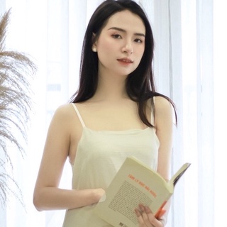 {69:S11}Váy 2 dây dài suông - chất đũi lụa trơn basic nữ
