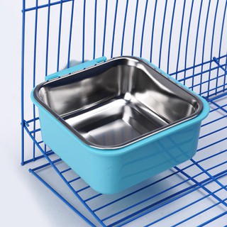 BÁT GẮN CHUỒNG VUÔNG NHỰA LÒNG INOX 2 SIZE