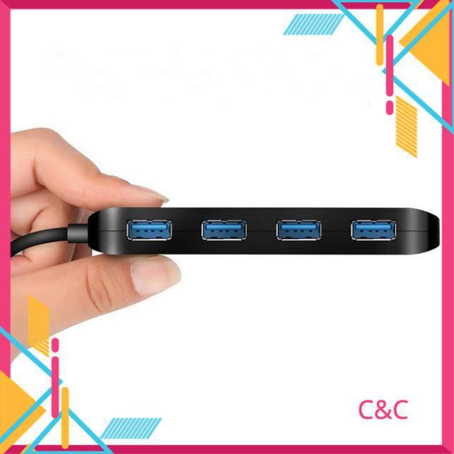 Bộ chuyển đổi từ Typec sang 4 USB 3.0 có công tắc và đèn led Ultraslim kết nối USB chuột bàn phím tay game ổ cứng...