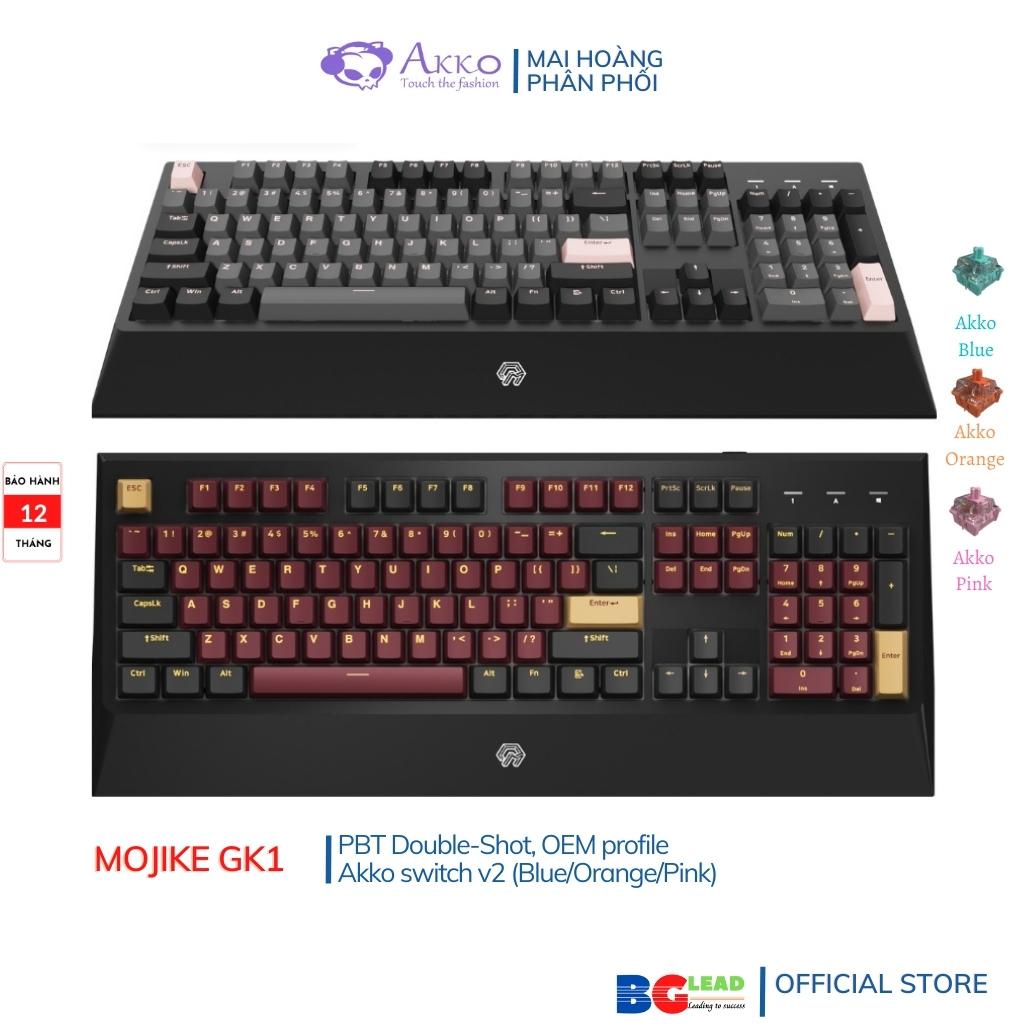 Bàn phím cơ AKKO Mojike GK1 Black Red| Black Pink (AKKO sw v2| LED trắng) - Mai Hoàng phân phối và Bảo hành 12 tháng