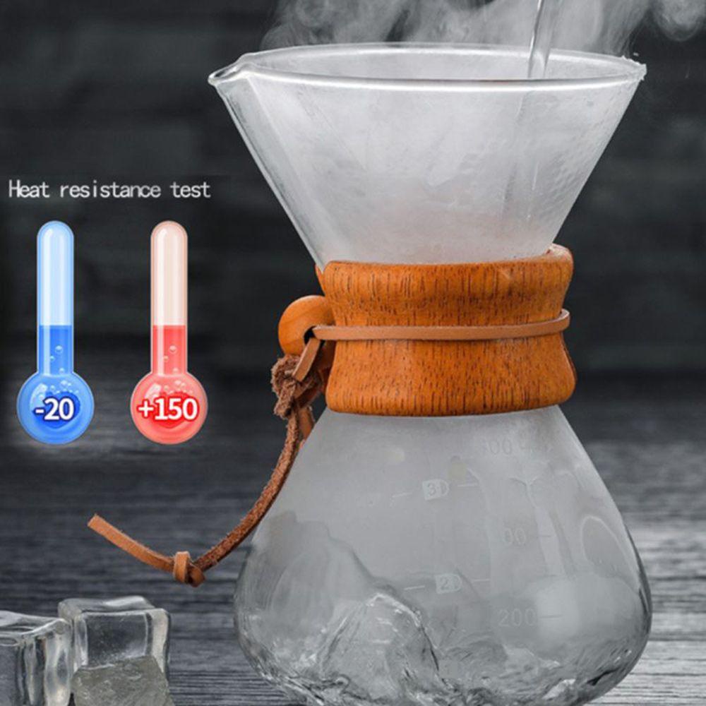 Ấm Đun Nước Bằng Thép Không Gỉ Tay Cầm Gỗ Và Kính Lọc 400ML