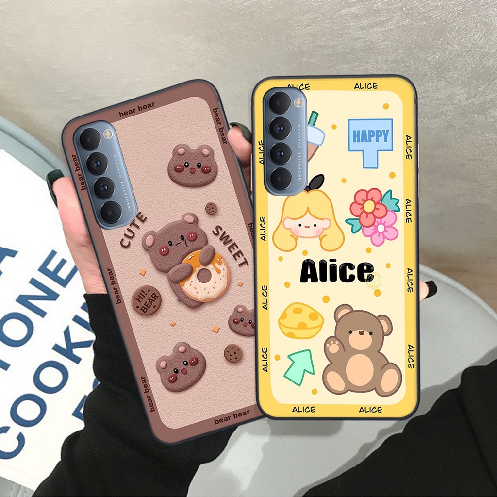 Ốp lưng Oppo RENO 4 PRO in hình Gấu nâu - hồng, Gấu Be@rick  cực CUTE, DỄ THƯƠNG