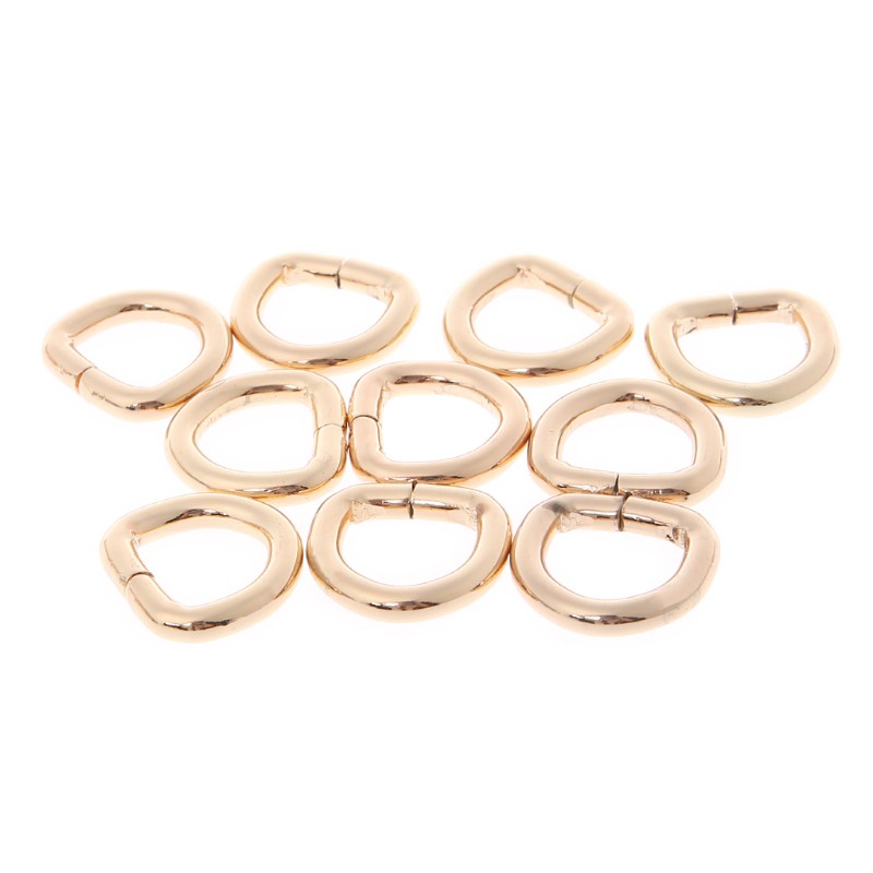 Set 10 Móc Khóa Dây Đeo Túi Xách Hình Chữ D Bằng Kim Loại 12mm