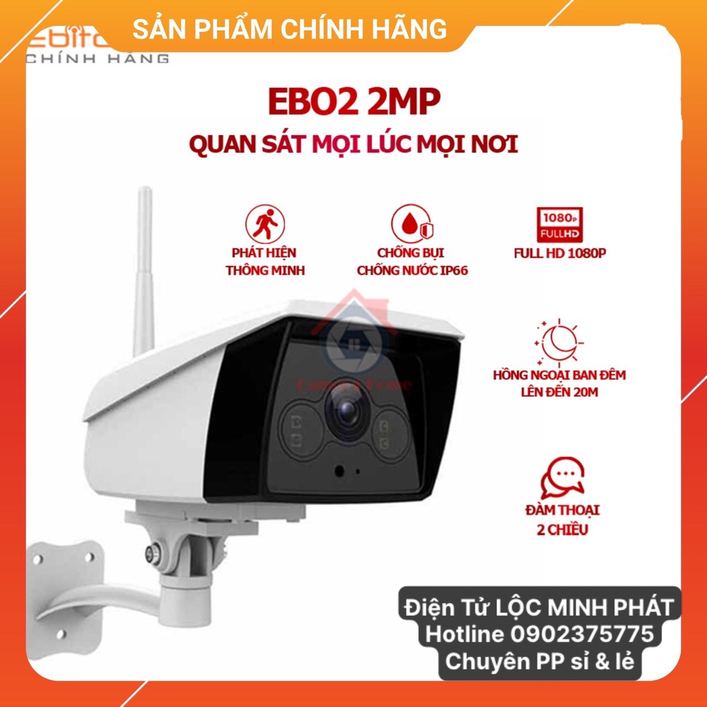 Camera ngoài trời ebitcam EBO2 ( 2MP ) – tích hợp ánh sáng trắng