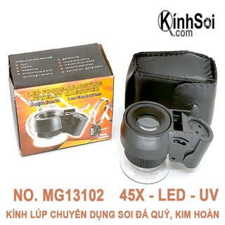 Kính lúp soi kim hoàn 45X MG13102 LED UV