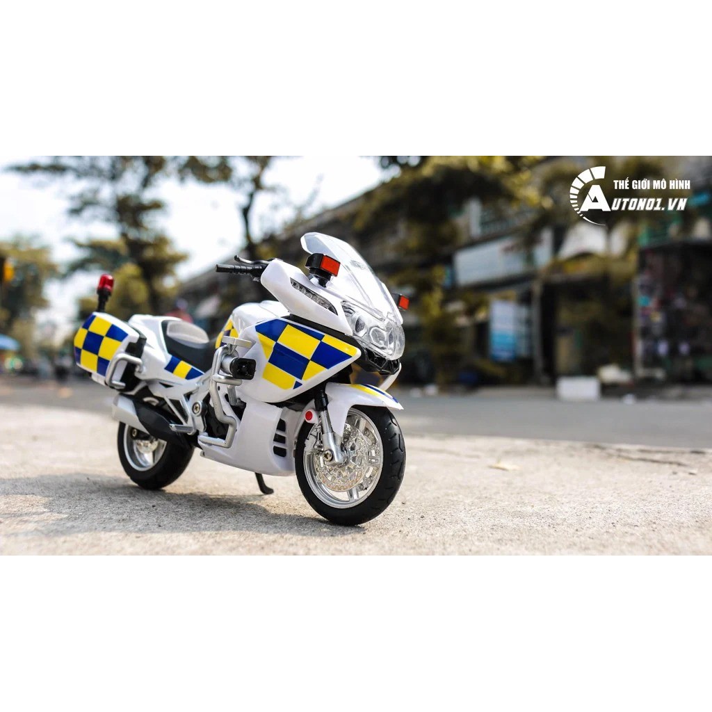 MÔ HÌNH BMW R 1200RT POLICE 1:12 HUAYI ALLOY 7656B