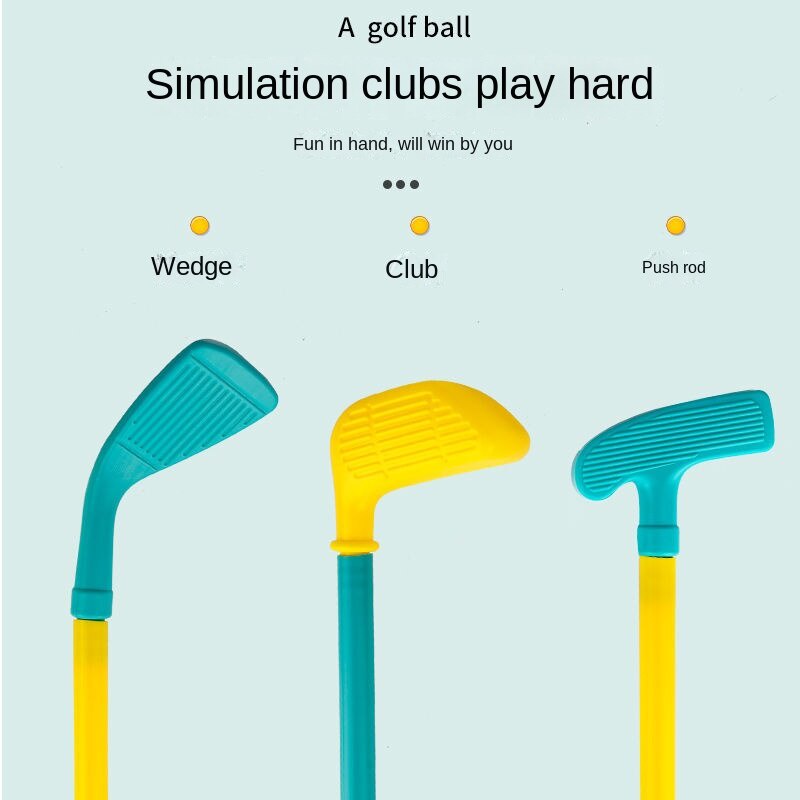Bộ Đồ Chơi Đánh Golf Với 1 Xe Và 3 Gậy Đánh Golf 2 Lỗ/ 4 Bóng Tiện Dụng Cho Bé
