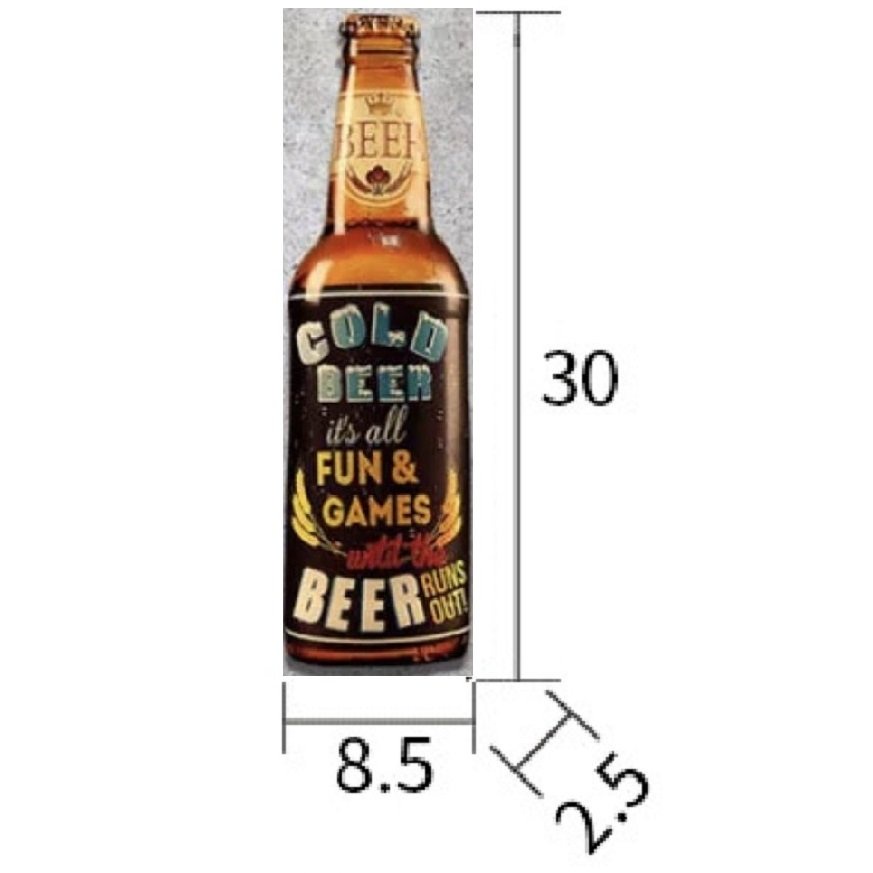 Chai bia sắt treo tường, mô hình trang trí beer club, quán nhậu, quán bar độc đáo