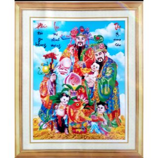 Tranh đính đá ! Ông Phúc Lộc Thọ (58×72)