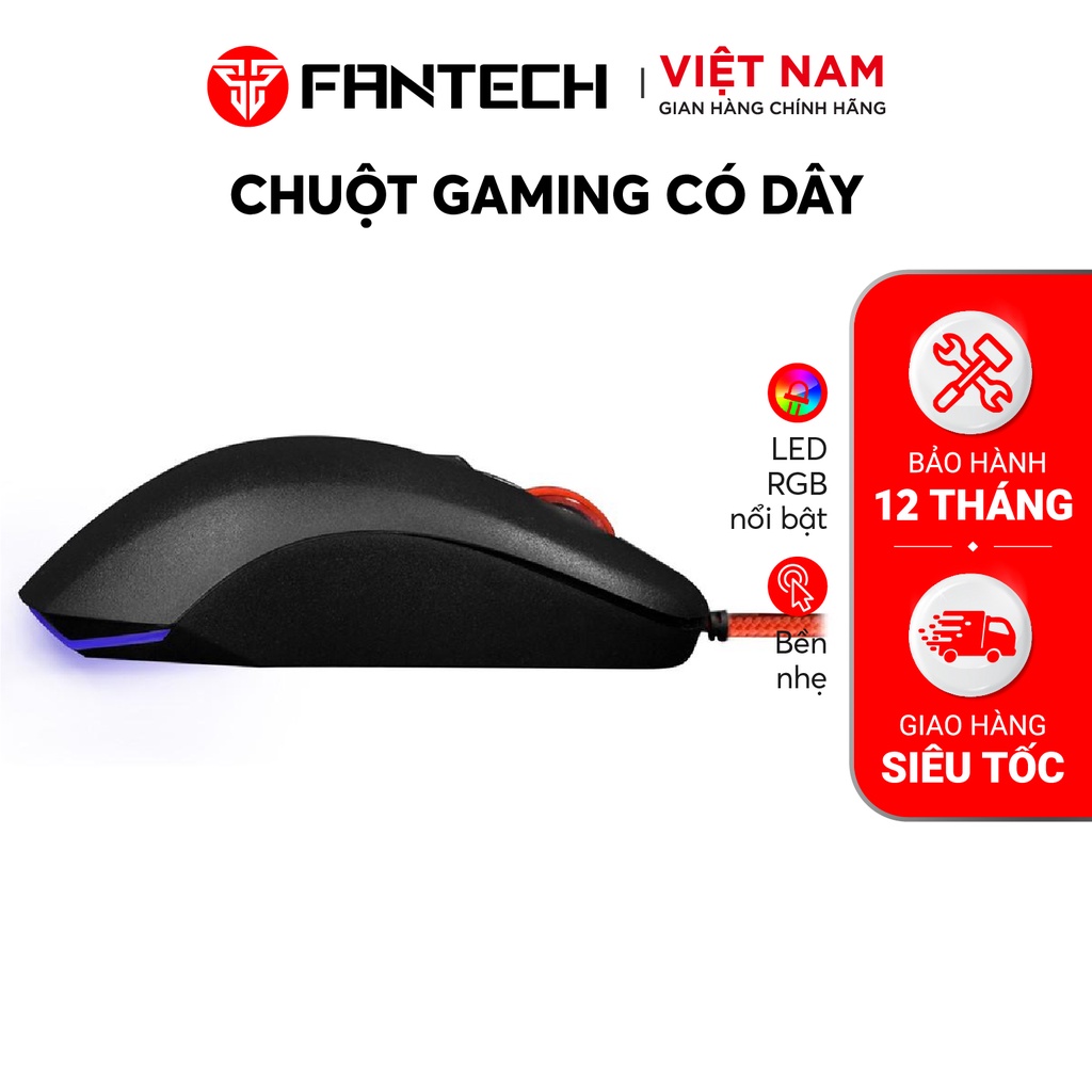 Chuột Gaming Có Dây FANTECH G13 RHASTA II 2400DPI LED RGB 4 Phím - Hàng Phân Phối Chính Hãng