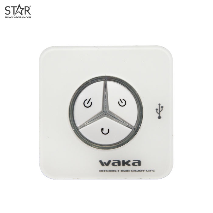 Nút Nguồn Lớn Waka – Vuông Cao Cấp (Vặn) (2 USB + Audio + Power + Led)