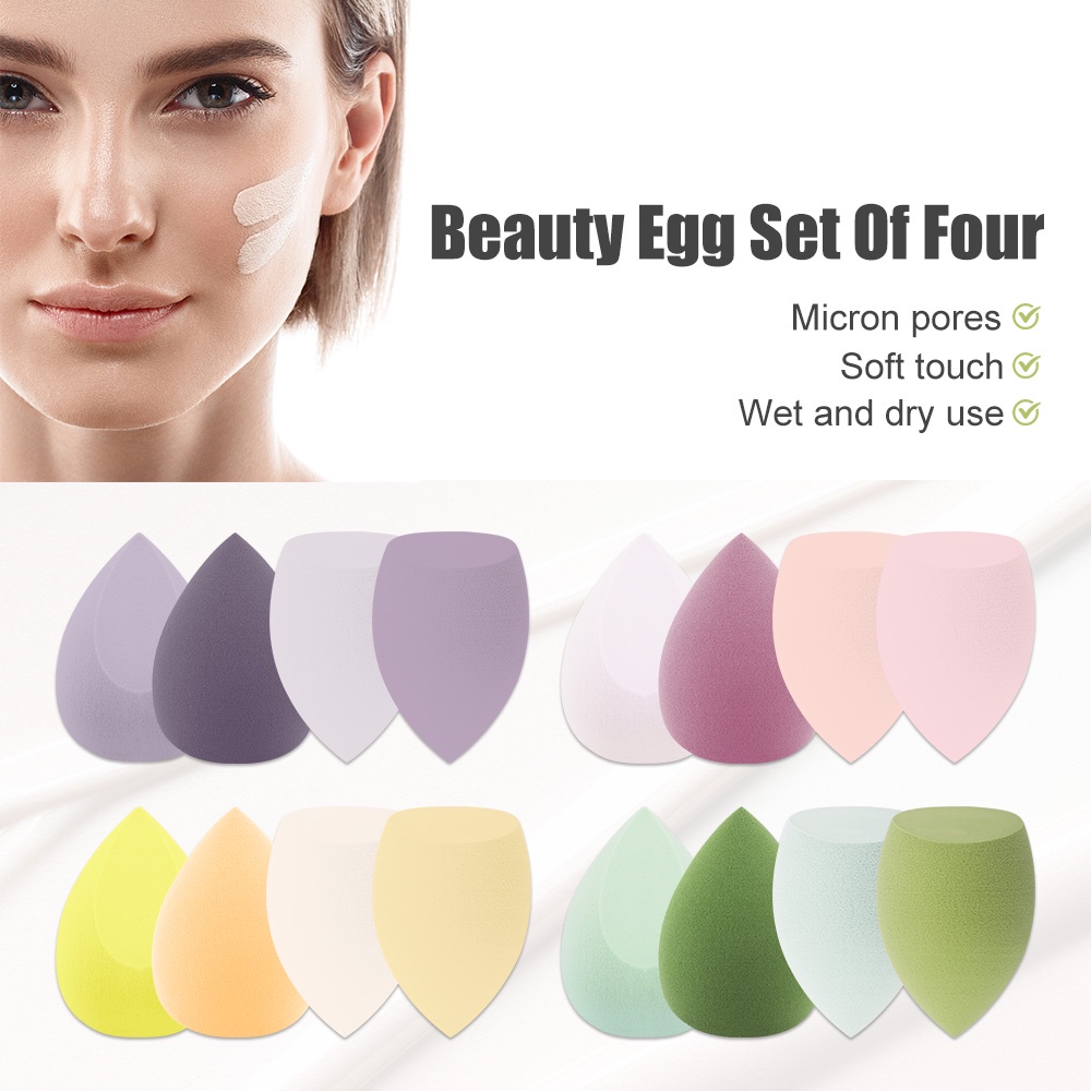 Bộ 1/4 mút trang điểm Suolaer hình trứng mềm mại nhiều màu sắc