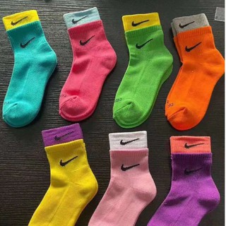 Vớ Cổ Cao In logo Nike Phối Hai Màu Phong Cách Thể Thao Cho Nam Nữ Màu Chuẩn Đẹp