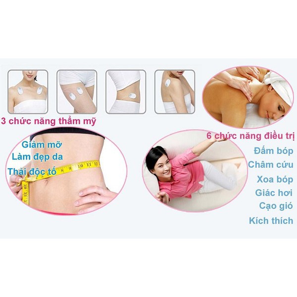 Máy massage trị liệu 8 miếng dán đầu ra kép đa chức năng 1189