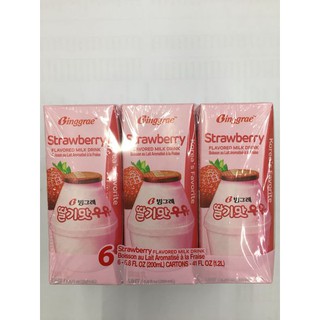 [BINGGRAE] SỮA DÂU HÀN QUỐC 200ML - [빙그레] 딸기맛 우유 200ML