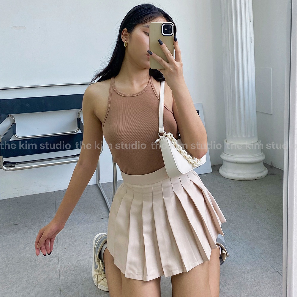Áo ba lỗ trơn croptop thun tăm The Kim, áo croptop 3 lỗ sát nách cho nữ A137