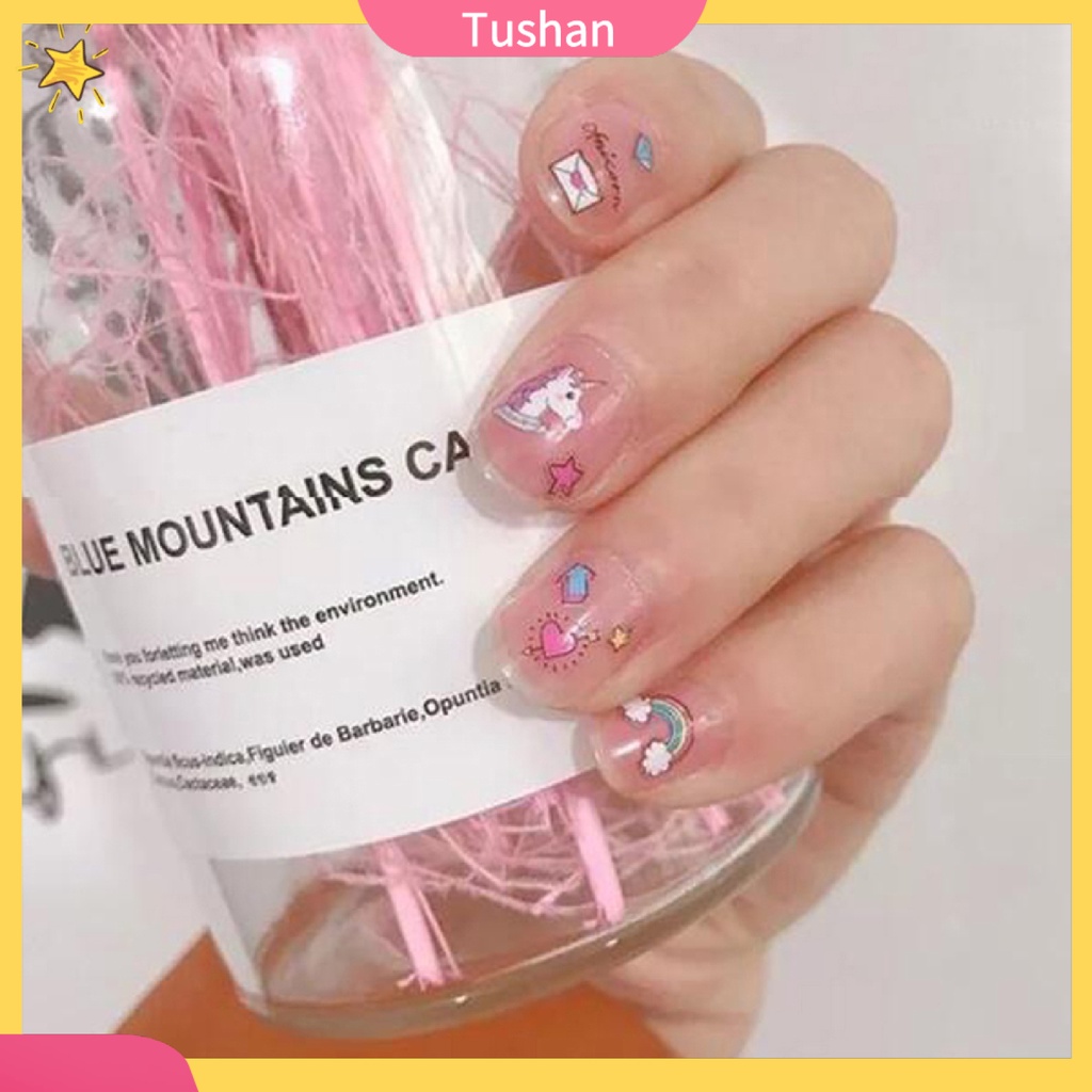 Nhãn dán hình kỳ lân trang trí móng tay nghệ thuật chống thấm nước dành cho nữ