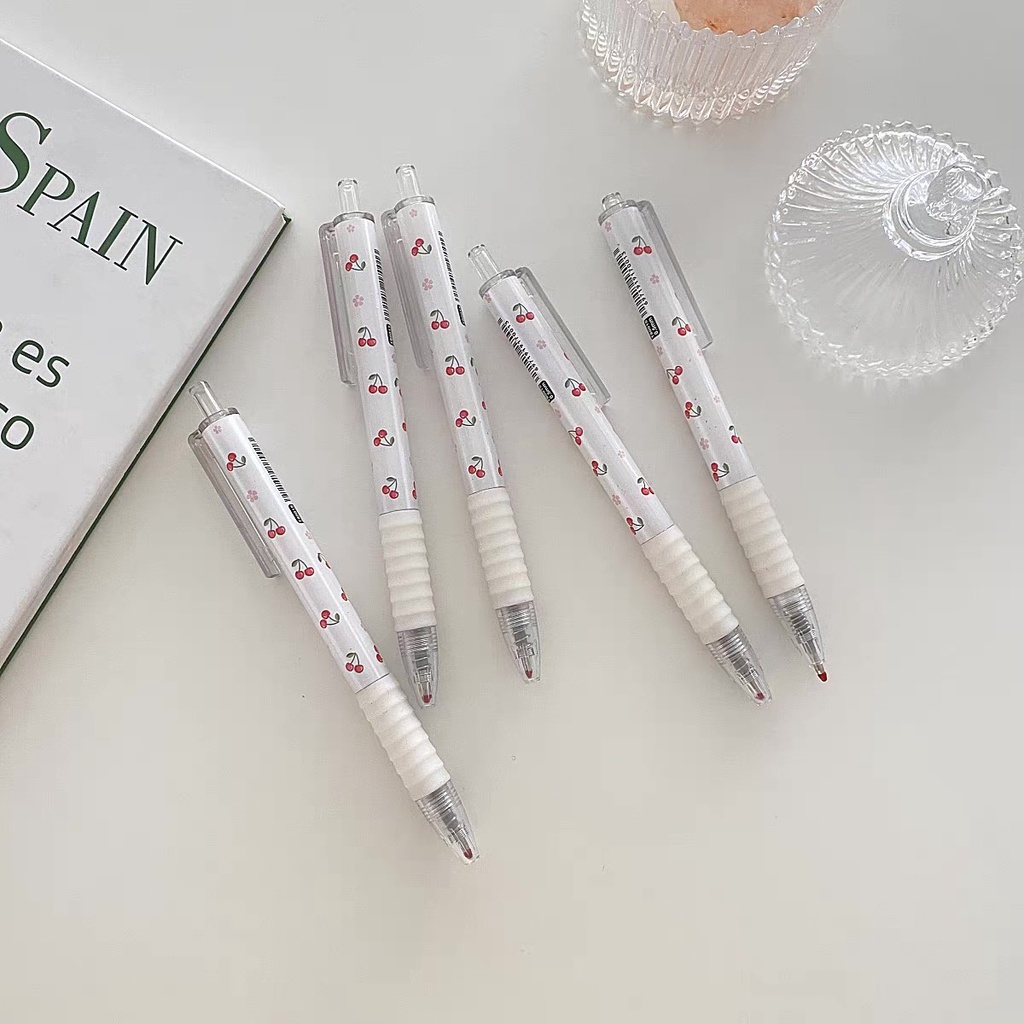Bút Gel Kim Đen Cherry Hàn Quốc Ngòi 0.5mm - Tiệm Ngựa Gỗ
