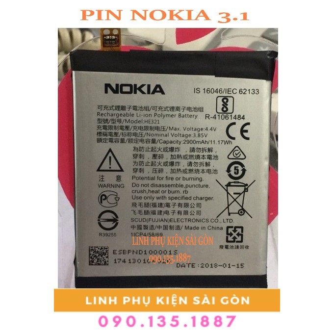 PIN NOKIA 3.1