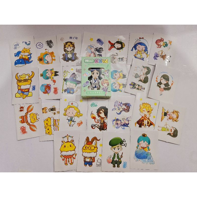 Hộp 24 tấm mini  sticker 12 cung hoàng đạo mã YS-886