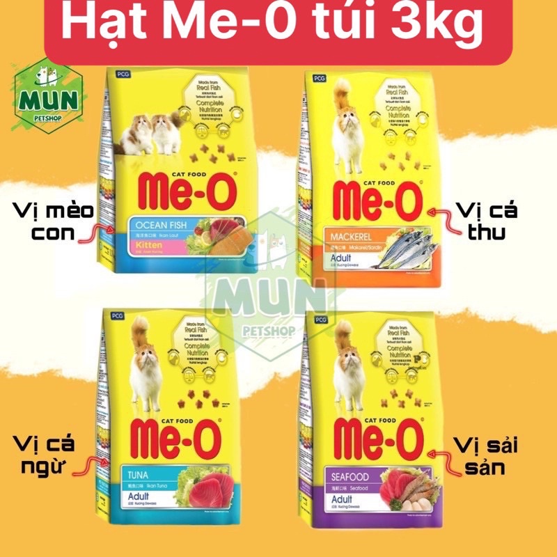 Thức ăn hạt cho mèo Me-O túi 3kg