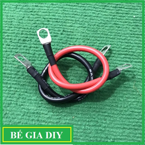 Dây cáp nối đầu cos ắc quy AWG 6 8 10 Dùng cho Ôtô, Xe máy, Năng lượng mặt trời.